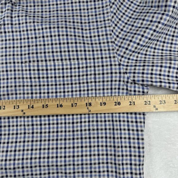 Peter Millar Shirt Mens Medium Long Sleeve Button Front Adult Plaid Cotton Read* - Picture 8 of 13